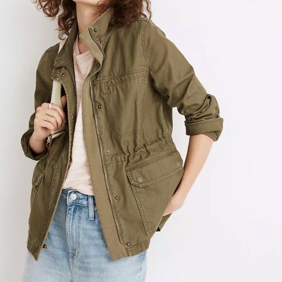 Madewell NWT Passage Lightweight Military Jacket in Olive Green Size X-Small - Picture 1 of 10